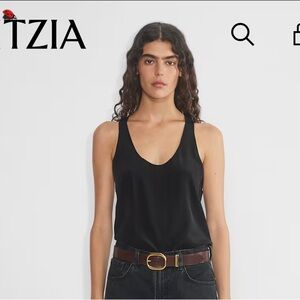 NWT ARITZIA Wilfred Black Silk Scoop Neck Camisole